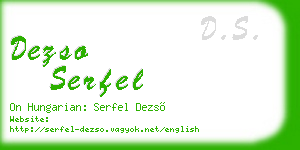 dezso serfel business card