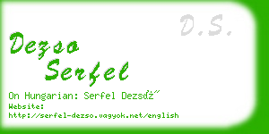 dezso serfel business card